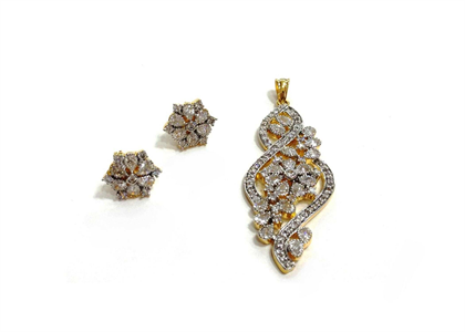 Gold Plated | CZ Studded Pendant Sets